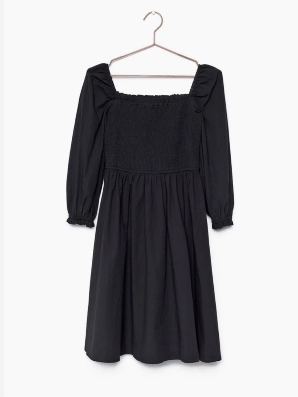 Mod Ref Black Cotton Shirred Dress - Size Small
